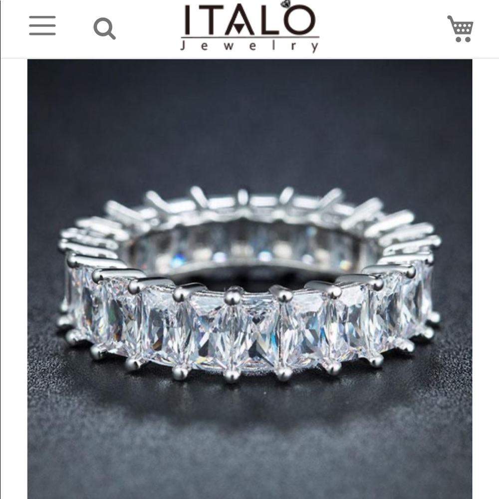 Italo Eternity White Sapphire Band